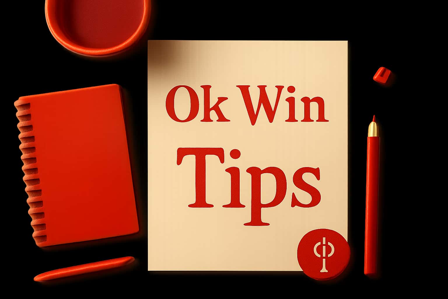 Informational scene illustrating tips for using Ok Win.